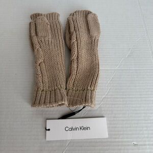 Calvin Klein Beige Convertible Mittens Fingerless Gloves